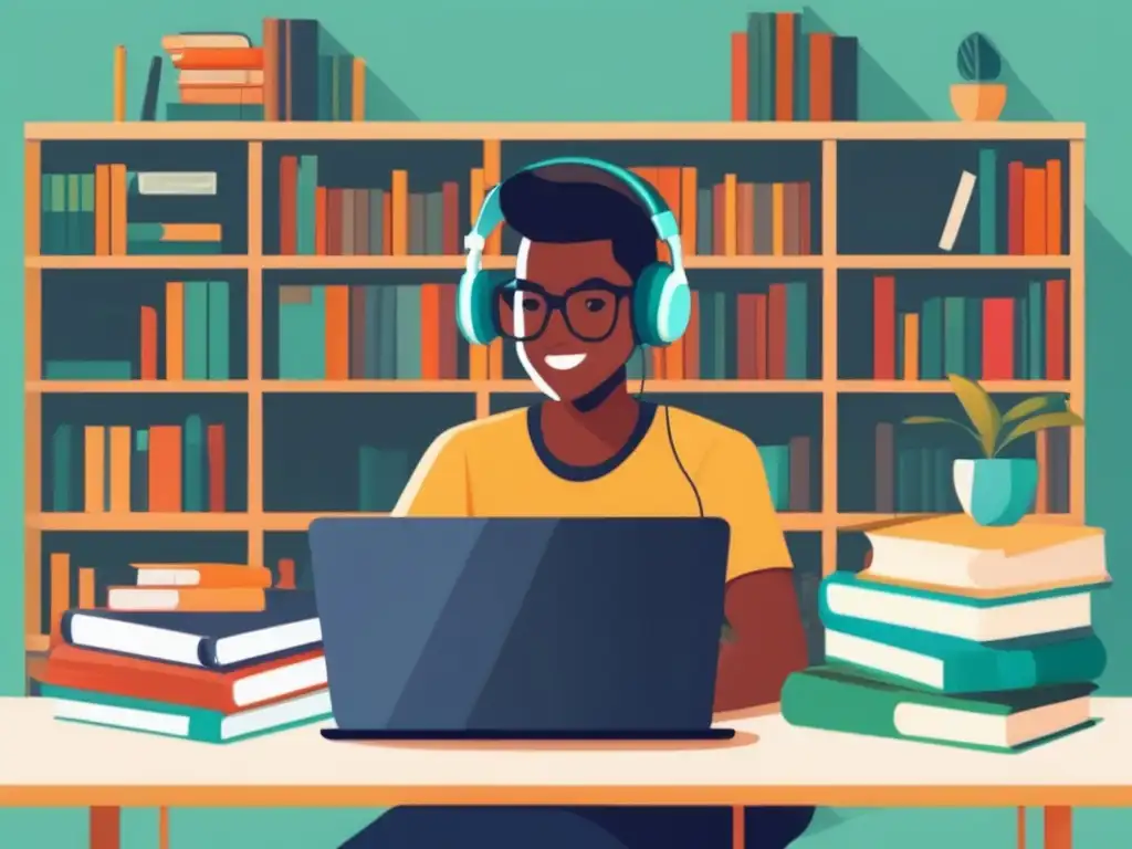 Estudiante usando herramientas digitales para preparar examen universitario Estudiante usando herramientas digitales para preparar el examen de admisión universitaria