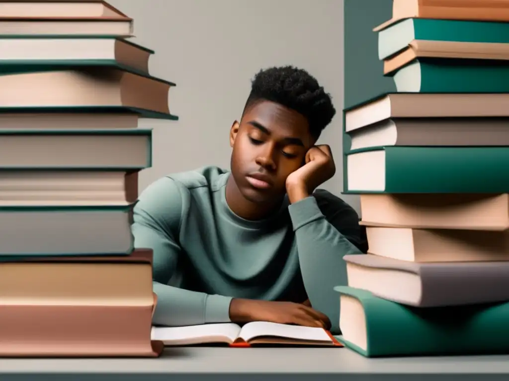 Estudiante reflexionando sobre elección universitaria Estudiante reflexivo en proceso de decisión universitaria informada
