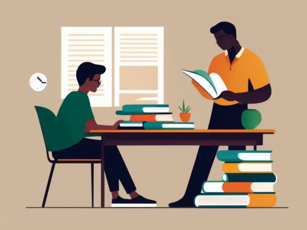 Tutoría universitaria en busca de becas Estudiante en tutoría con mentor: Consejos de mentoría para admisiones universitarias