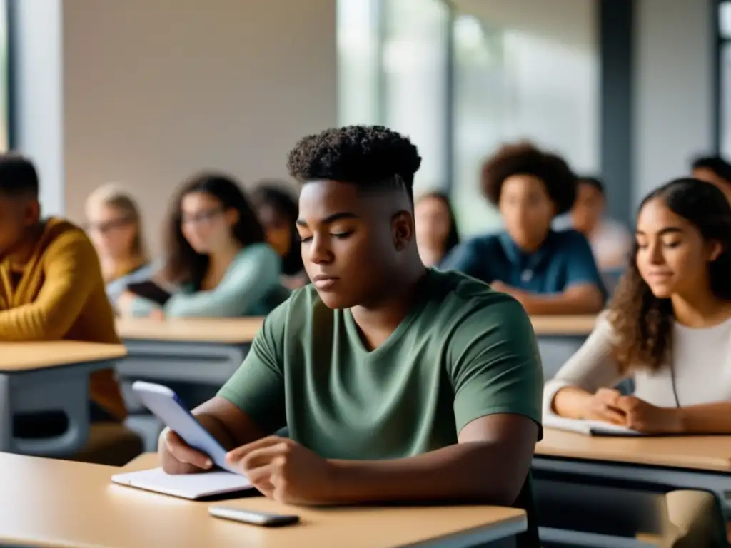 Estudiantes diversos en examen digital inclusivo Estudiantes con discapacidad en examen digital inclusivo