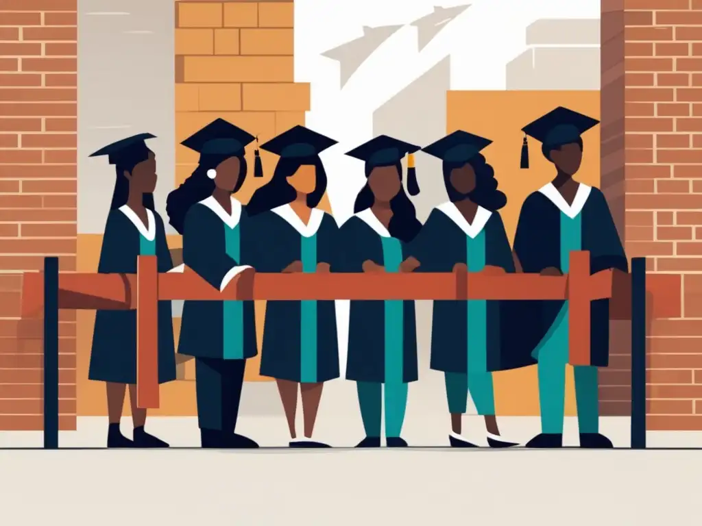Estudiantes diversos superando barreras Estudiantes diverso superando obstáculos socioeconómicos en la admisión universitaria