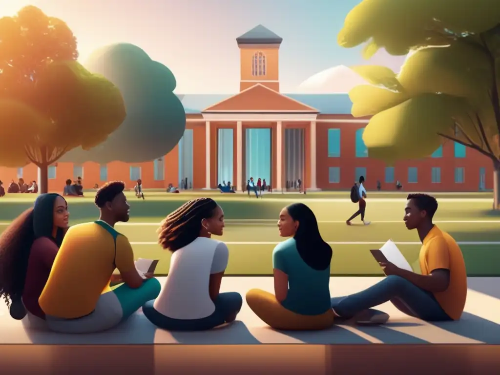 Estudiantes diversos en campus universitario Estudiantes diversos en campus universitario: Técnicas de redacción persuasiva para ensayos de admisión universitaria