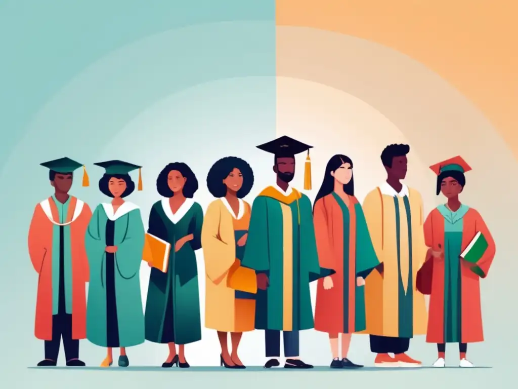 Estudiantes diversos celebrando igualdad Estudiantes diversos en graduación, políticas universitarias equitativas