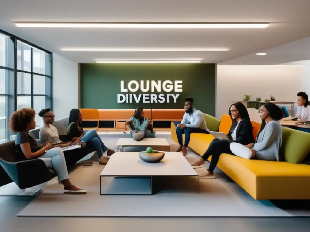 Estudio inclusivo con estudiantes diversos Estudiantes diversos colaborando en espacio de estudio moderno - Estrategias de admisión universitaria justas