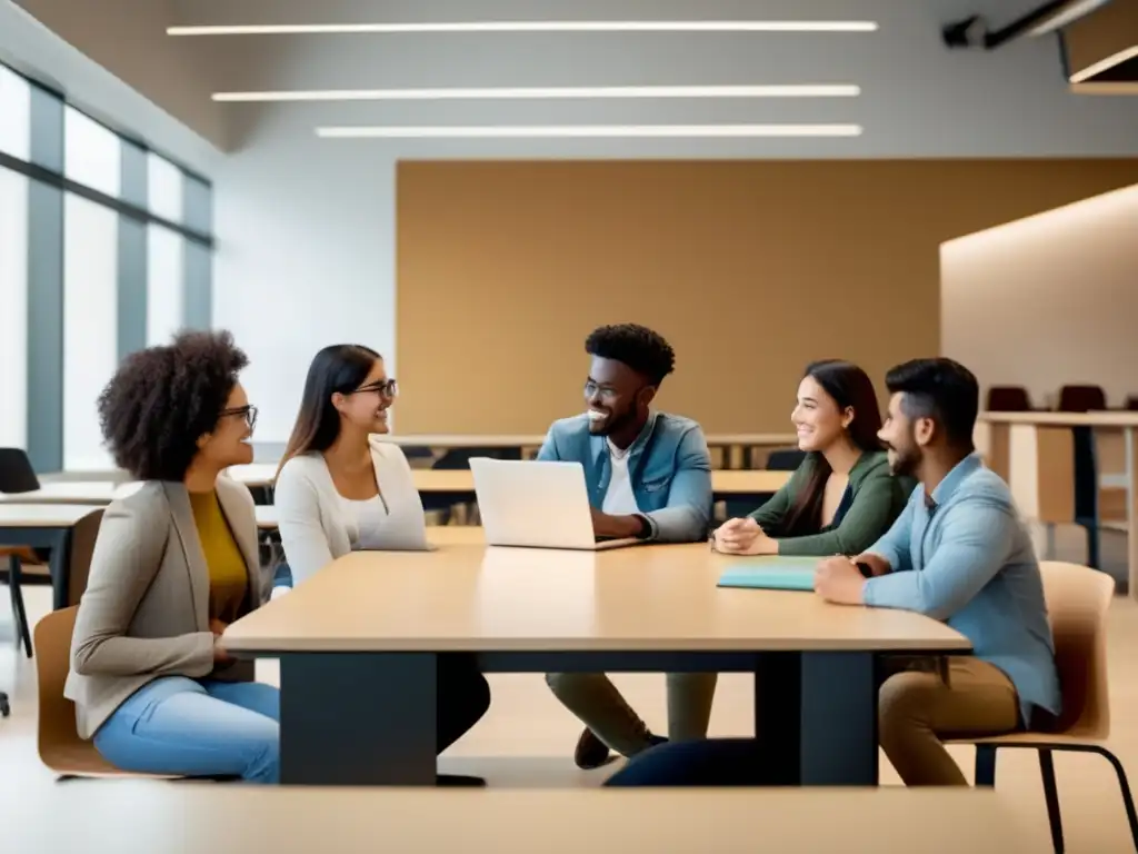 Estudiantes internacionales en aula moderna Estudiantes internacionales en aula moderna, promoviendo proceso de admisiones universitarias