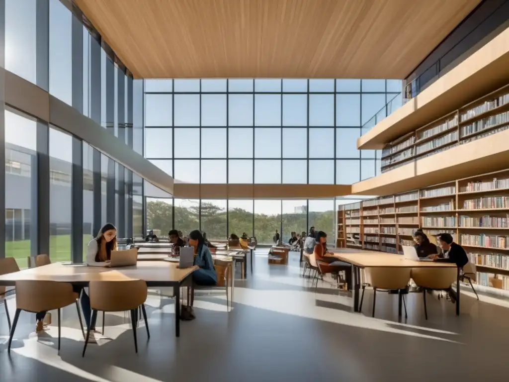 Estudiantes diversos estudiando juntos en biblioteca Estudiantes internacionales en biblioteca universitaria: proceso de admisiones y diversidad