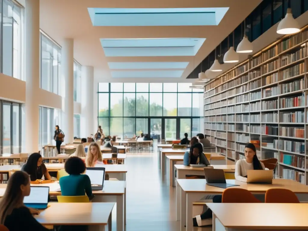 Estudios multiculturales en biblioteca universitaria Estudiantes internacionales estudiando en una biblioteca universitaria europea - Requisitos de visa y estudio en Europa