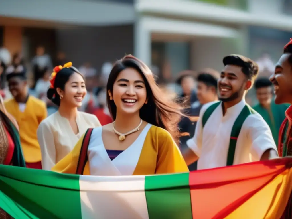 Diversidad cultural: estudiantes internacionales en evento Estudiantes internacionales en evento cultural: Adaptación cultural de estudiantes internacionales