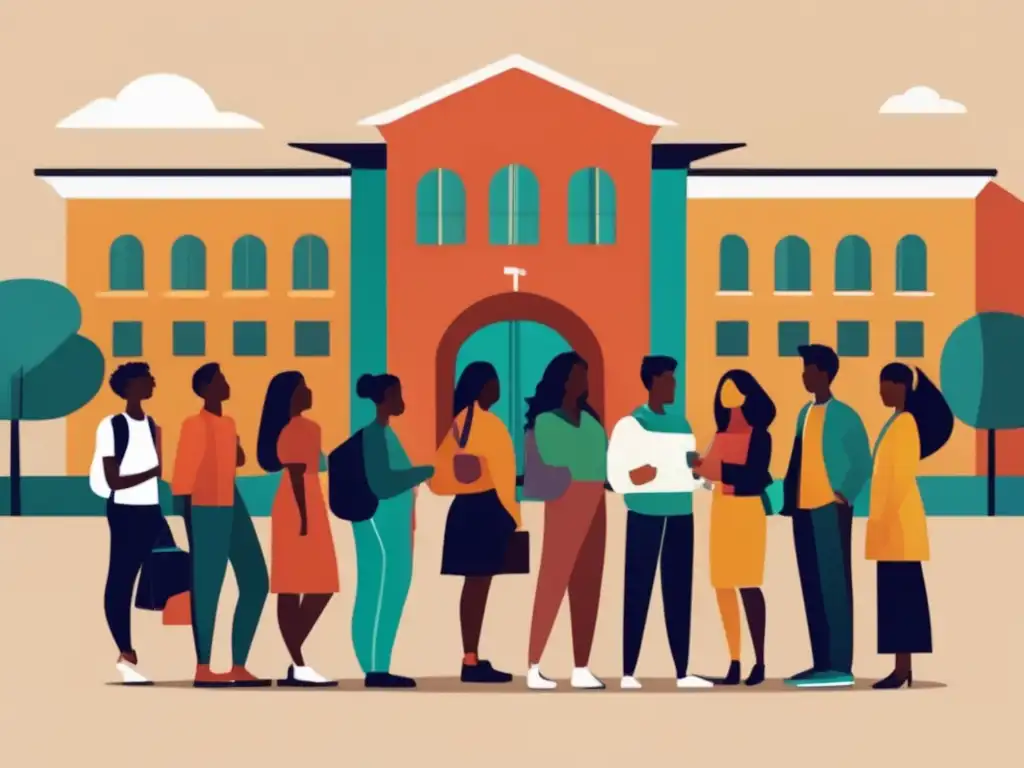 Estudiantes diversos promoviendo inclusión en la universidad Estudiantes diversos promoviendo la inclusión y la acción afirmativa en universidades