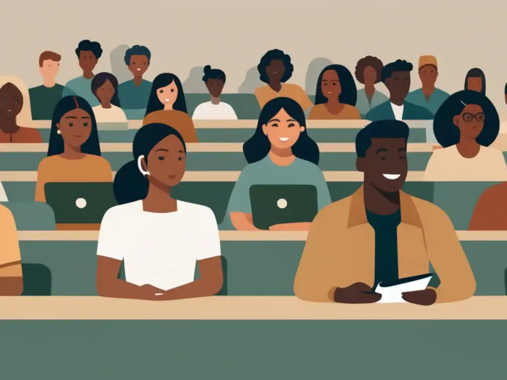 Estudiantes universitarios diversos en aula de conferencias Estudiantes universitarios diversos en aula discutiendo - Leyes antidiscriminación en admisiones universitarias