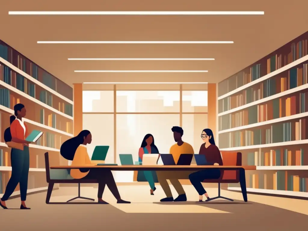 Estudiantes universitarios diversidad, inclusión y estudio Estudiantes universitarios diversos en biblioteca promoviendo importancia de becas
