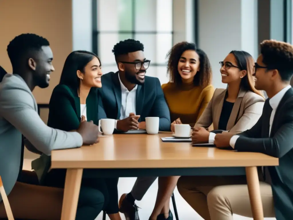 Estudiantes universitarios debatiendo diversidad Estudiantes universitarios diversos discuten desafíos de las cuotas de admisión