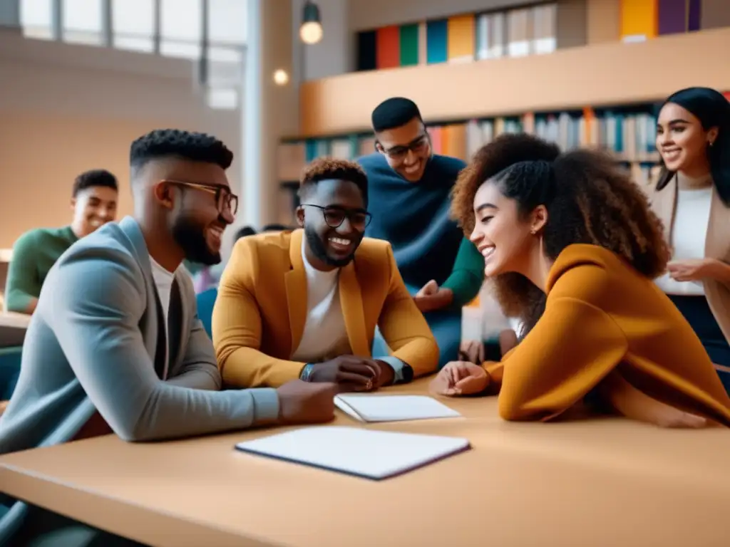 Estudiantes universitarios en actividades multiculturales Estudiantes universitarios multiculturales colaborando, destacando la importancia de la diversidad en las admisiones