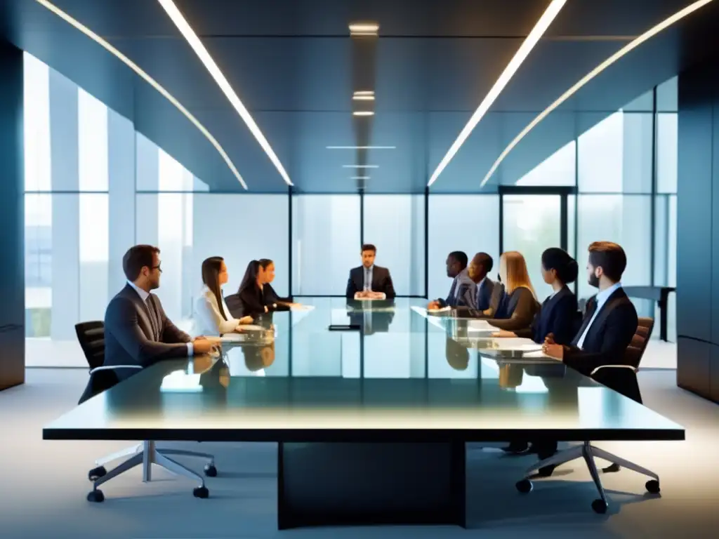 Sala de conferencias moderna con estudiantes negociando Estudiantes universitarios en negociación: Técnicas de negociación para estudiantes universitarios