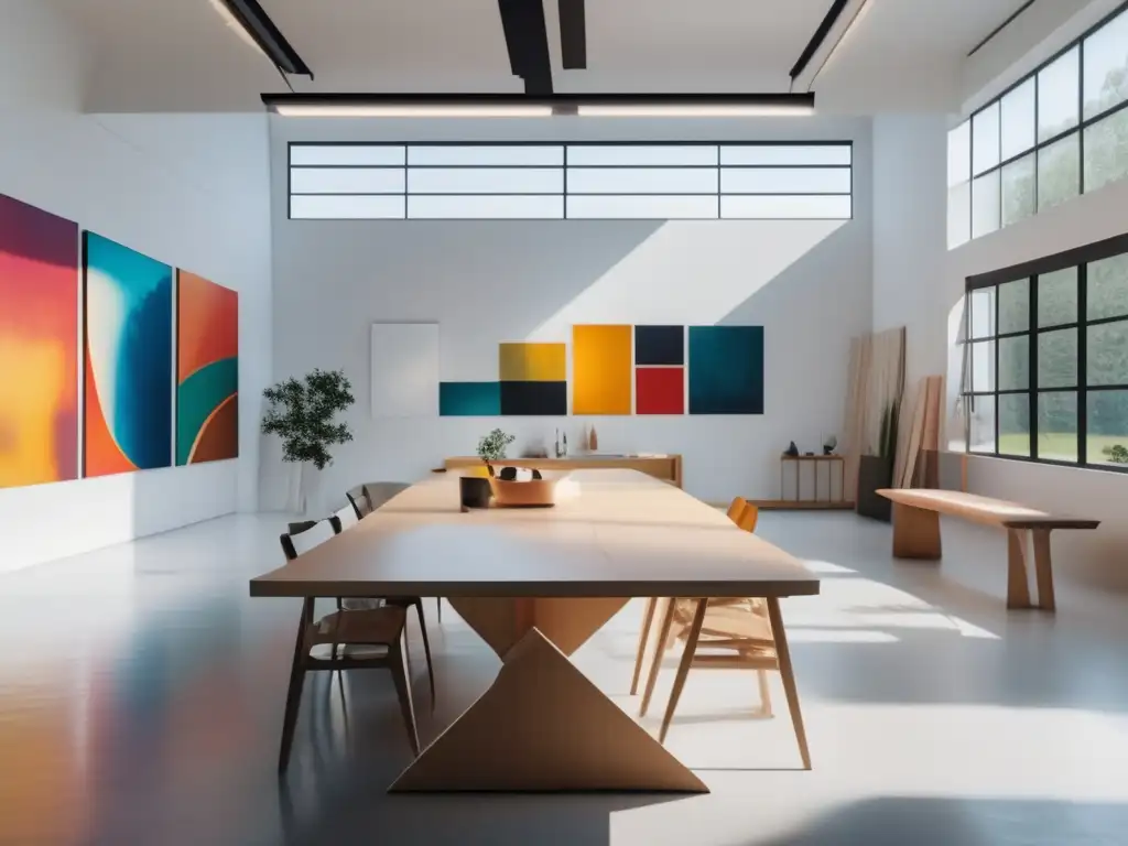 Estudio de arte moderno y minimalista con luz natural Estudio de arte con luz natural y becas universitarias para estudiantes de arte
