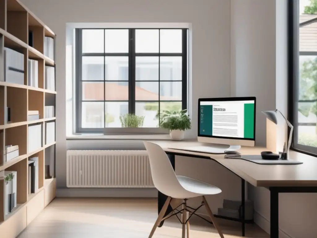 Espacio de estudio minimalista y moderno Estudio moderno y minimalista con importancia de exámenes de idiomas en admisiones universitarias