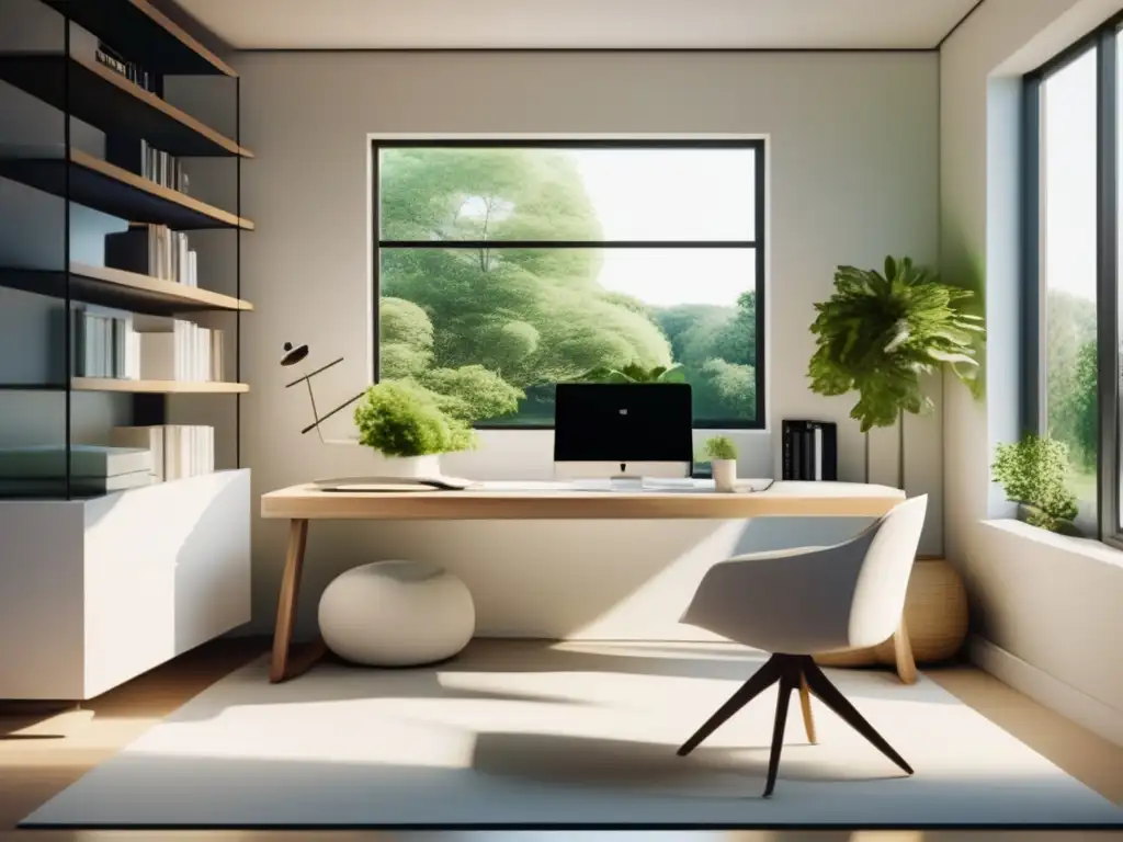 Espacio de estudio sereno y moderno Estudio sereno y minimalista, estrategias para reducir estrés preuniversitario