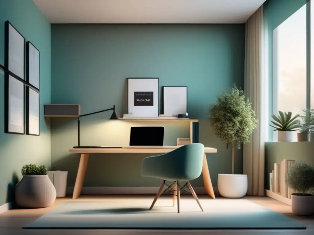 Espacio de estudio tranquilo y moderno Estudio tranquilo con técn