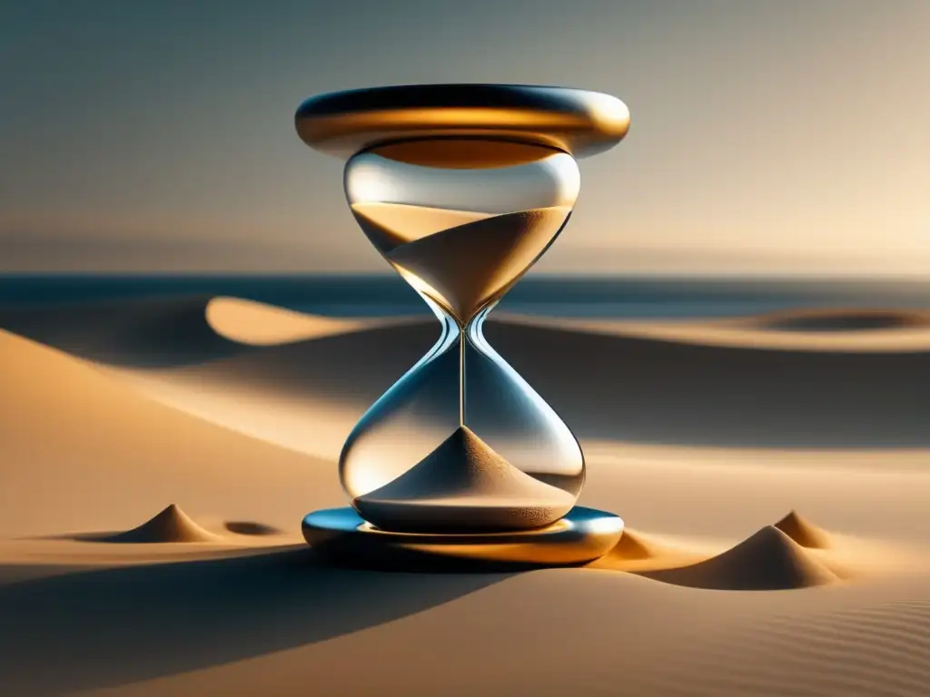 Elegante reloj de arena con materiales de estudio Equilibrar estudios y examen de admisión: imagen 8k ultradetallada con hora de arena, materiales de estudio y diseño minimalista