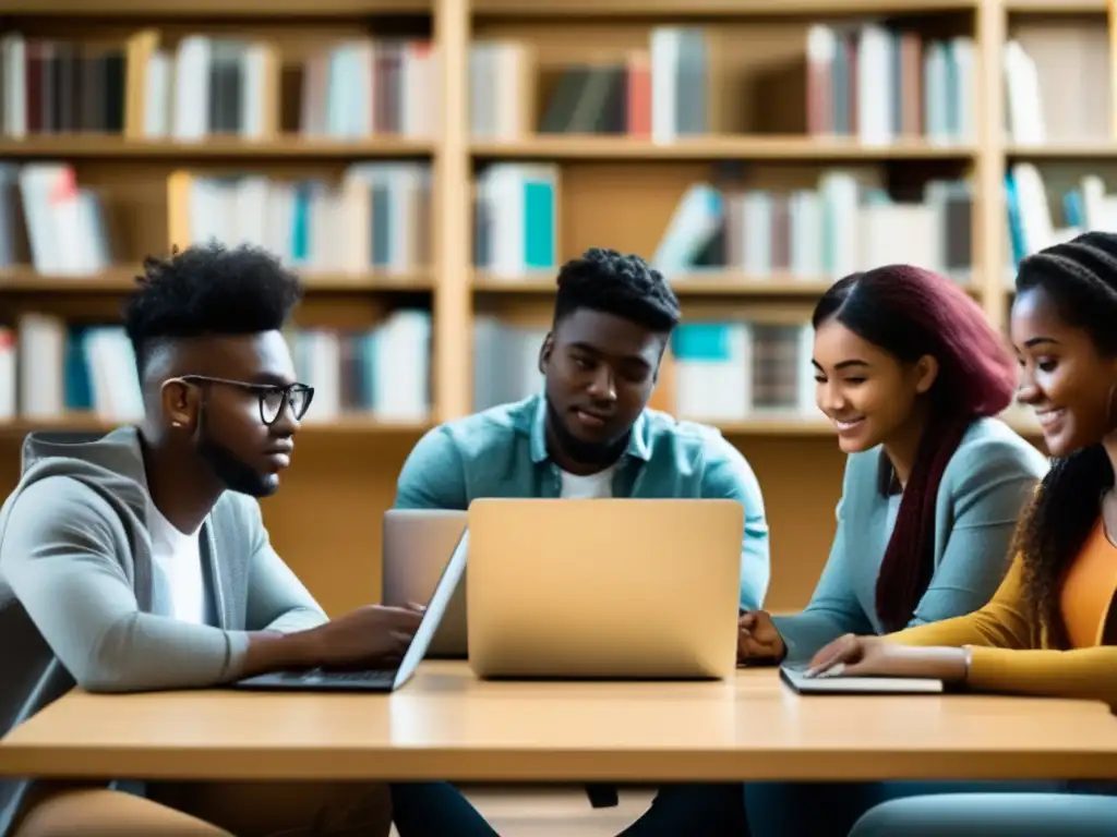 Conexión estudiantil en biblioteca Estudios universitarios: Estrategias de redes sociales para admisiones