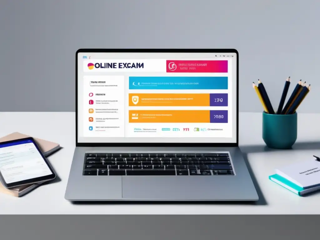 Examen online: laptop minimalista y moderno Examen admisión: Consejos para destacar en prueba online
