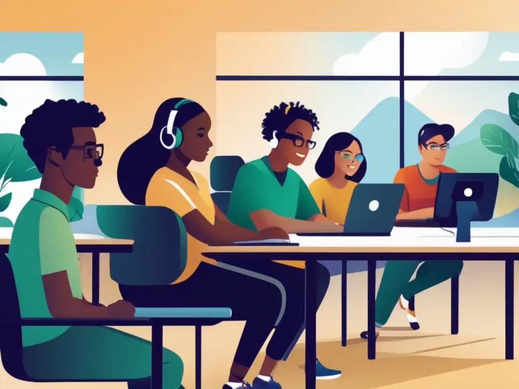 Estudiantes con discapacidades realizando exámenes digitales Exámenes digitales inclusivos estudiantes discapacidad, diversidad, tecnología, empoderamiento