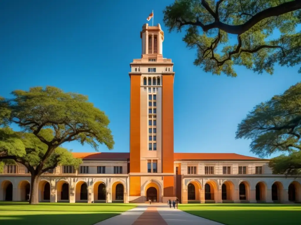 Torre de la Universidad de Texas: Elegancia y grandeza La icónica Torre de la Universidad de Texas en Austin: símbolo de excelencia académica y belleza arquitectónica bajo un cielo azul