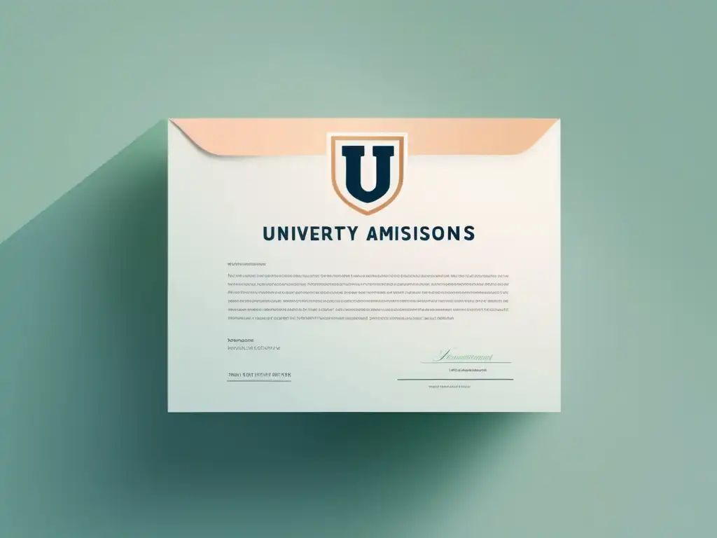 Carta de admisión universitaria Expectativas familiares en admisiones universitarias, elegante imagen minimalista de carta de admisión universitaria