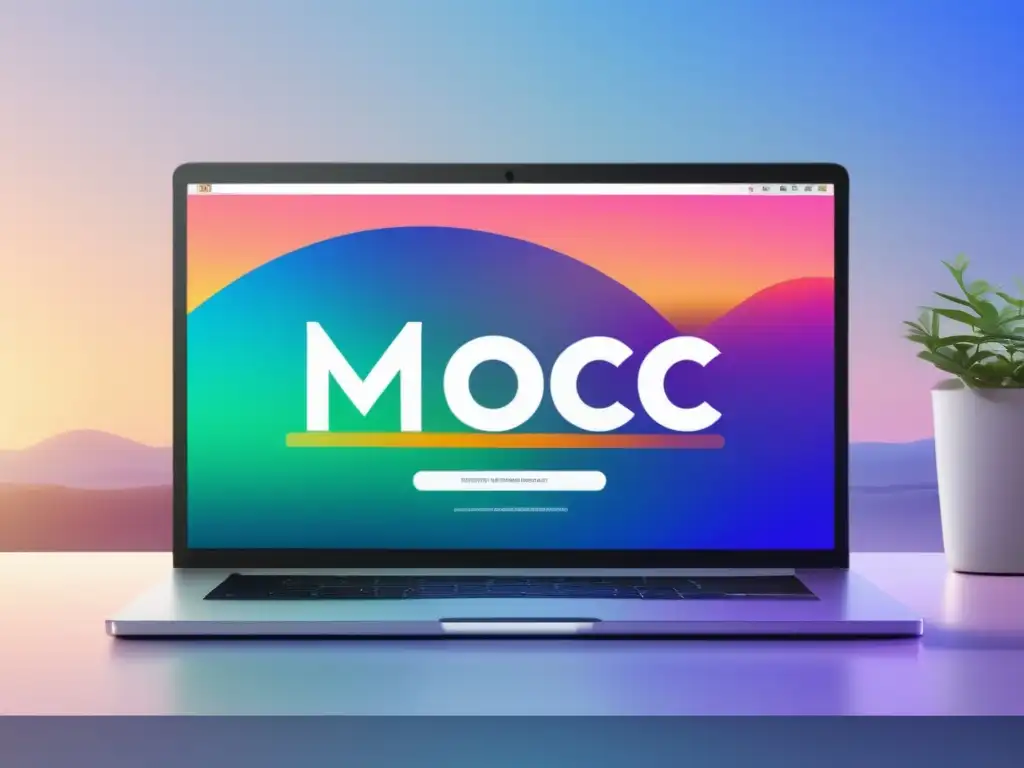 Laptop moderno con plataforma educativa vibrante Planificación financiera para estudiar MOOCs: becas universitarias disponibles