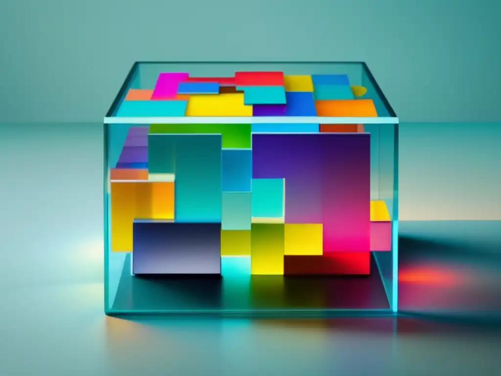 Mente flexible y universidad: desbloqueando posibilidades Flexibilidad mental en admisiones universitarias: caja de vidrio con piezas de rompecabezas coloridas simbolizando la mente humana y sus posibilidades