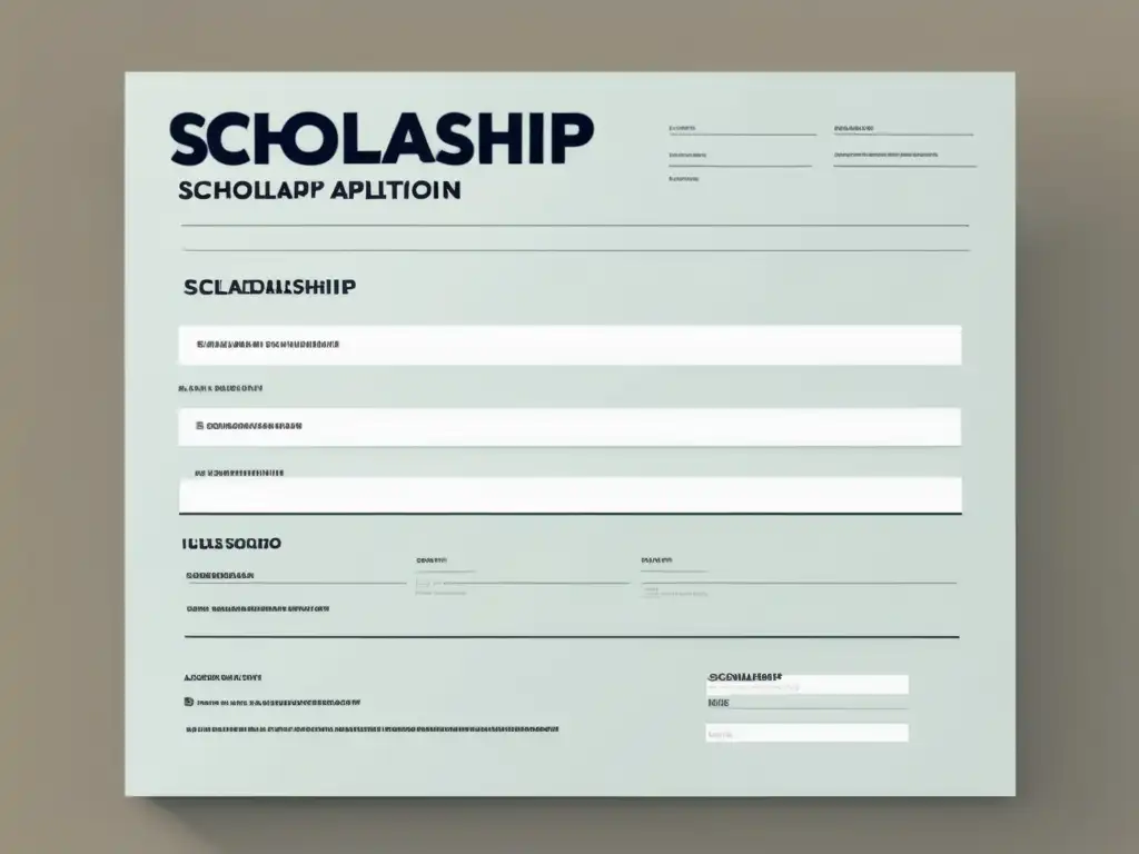 Formulario becas moderno y detallado Formulario de solicitud de becas posgrado con diseño minimalista y detallado
