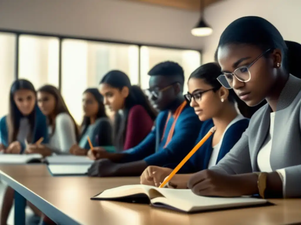 Estudiantes universitarios en un entorno educativo diverso y inclusivo Grupo diverso de estudiantes en ambiente educativo con Acción afirmativa en admisiones universitarias