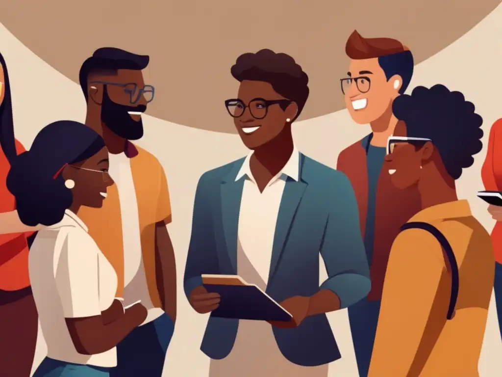 Estudiantes liderando en diversidad y actividades Un grupo diverso de estudiantes en círculo, liderazgo escolar en admisiones universitarias