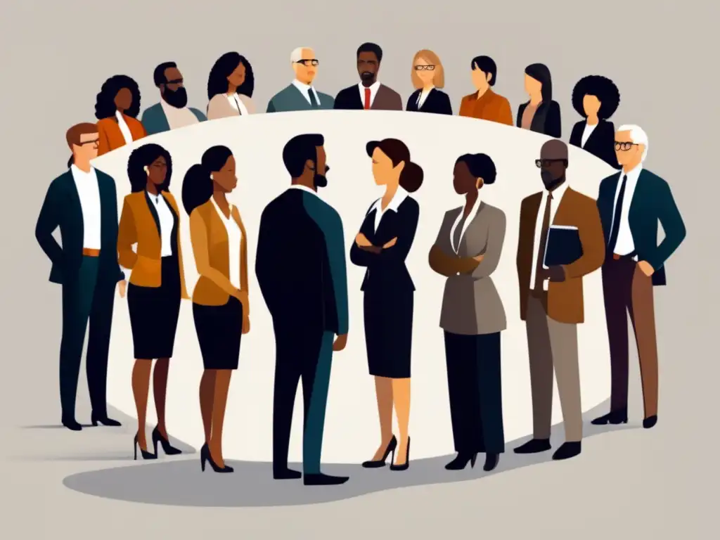 Liderazgo y trabajo en equipo Grupo diverso discutiendo, simbolizando liderazgo y trabajo en equipo