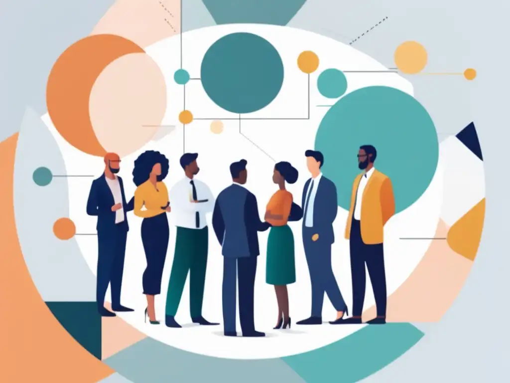 Profesionales conectados y colaborando Grupo diverso de profesionales en networking: Beneficios del voluntariado en admisiones universitarias