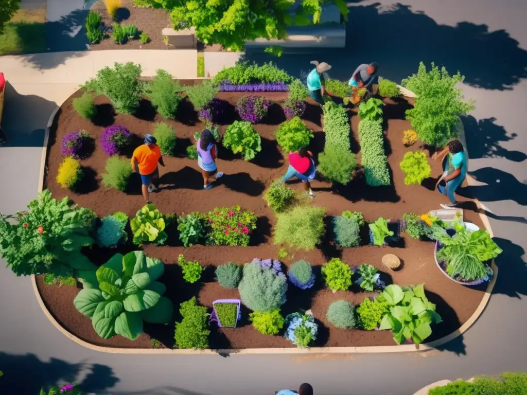 Voluntarios cuidando huerto en comunidad Grupo diverso de voluntarios en un jardín comunitario urbano - Estrategias de admisión exitosas UCLA