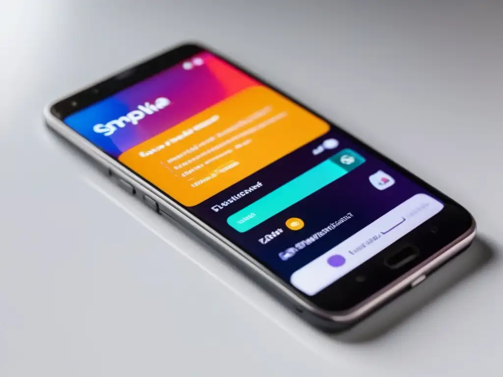 Herramientas digitales para preparación de exámenes Herramientas digitales para exámenes de admisión en smartphone minimalista con interfaz vibrante