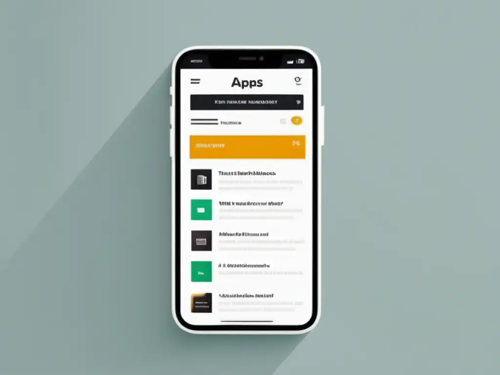 App de estudio digital minimalista en smartphone Herramientas digitales para exámenes de admisión: pantalla de smartphone con app de estudio minimalista, diseño monocromático y libros digitales organizados