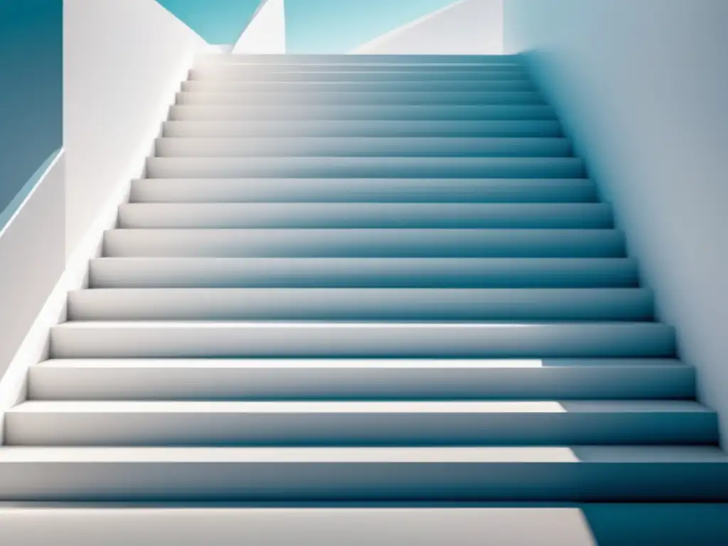 Escalera blanca ascendente hacia horizonte vibrante Imagen: Beneficios de acuerdos de transferencia universitaria