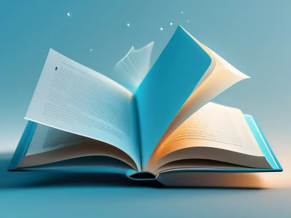 Libro flotante con lupa y luces Imagen 8k detallada con libro flotante y lentes de aumento, simbolizando el proceso de admisiones universitarias