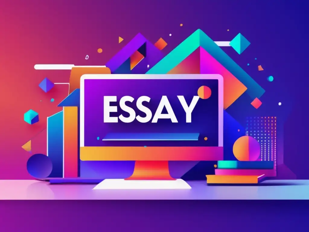 Estructura abstracta de escritura Imagen 8k de diseño minimalista con estructura abstracta representando el proceso de escritura de ensayos y consejos universitarios
