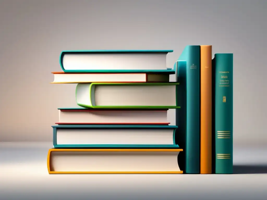 Diseño minimalista y moderno con libros coloridos Imagen de diseño minimalista con libros simbolizando experiencias extracurriculares en entrevista universitaria