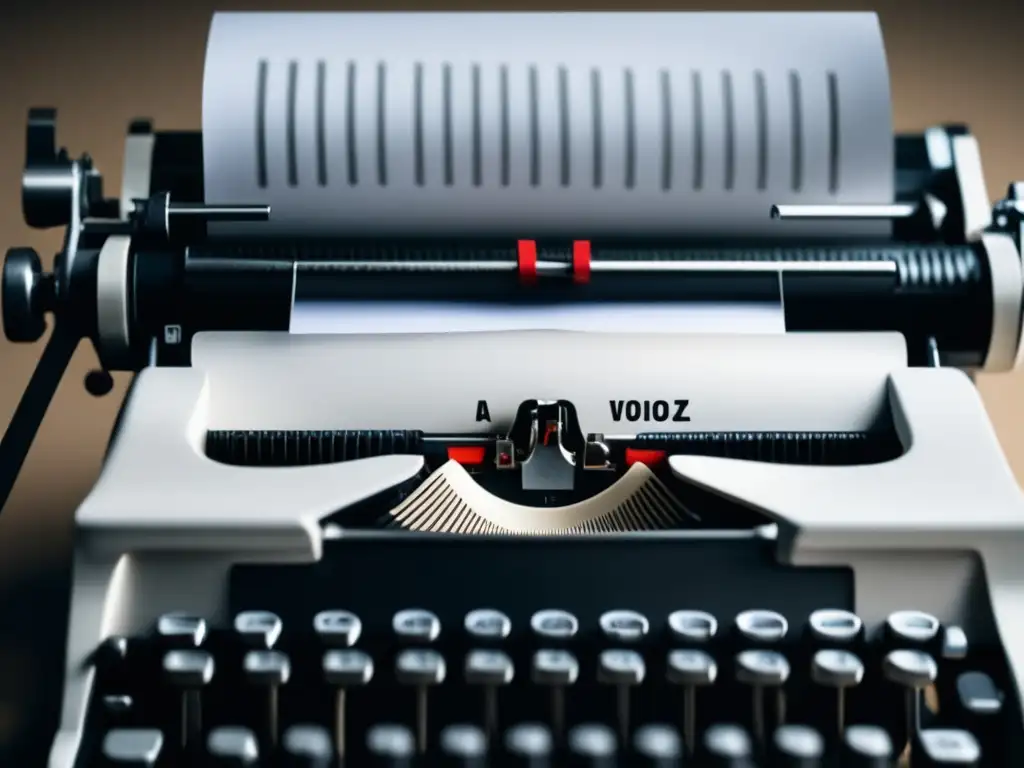 Máquina de escribir minimalista Imagen elegante: Importancia de la voz activa en ensayos universitarios