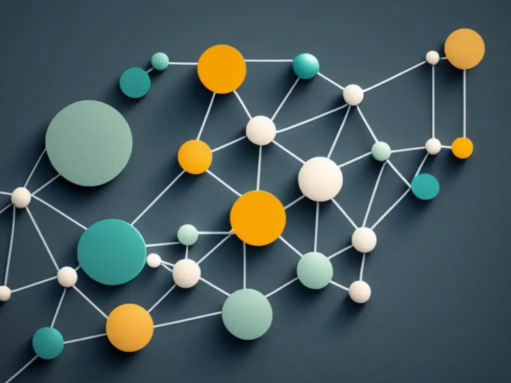Red de nodos interconectados en admisiones universitarias Imagen 8k con estilo minimalista y moderno que representa la importancia del networking en admisiones universitarias