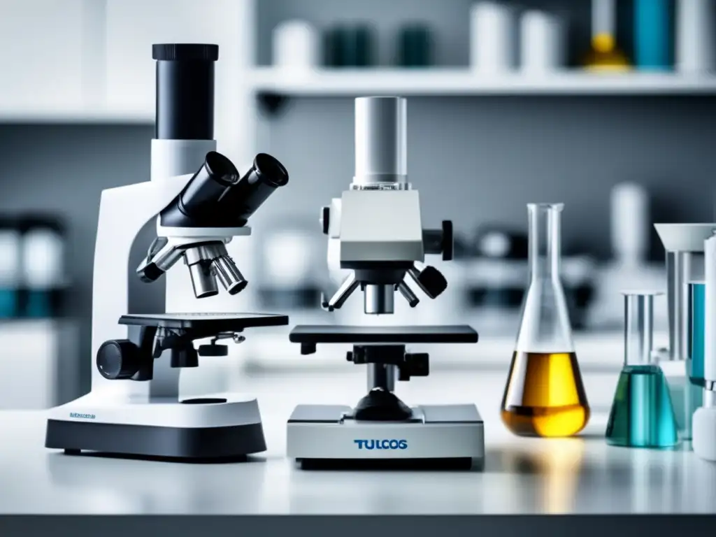 Microscopio revela estructura celular de una hoja verde Imagen laboratorio: Microscopio con estructura celular de hoja verde - Trucos para mejorar desempeño en ciencias