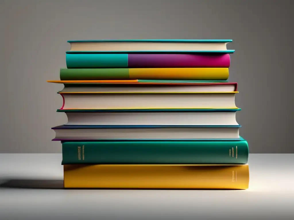 Libros coloridos en composición minimalista Imagen de libros universitarios: Préstamos estudiantiles universitarios