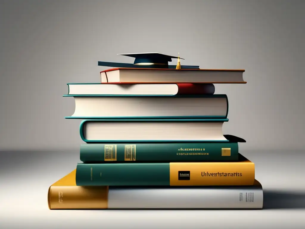 Transferencias universitarias: libros y laptop Imagen: Proceso de transferencias universitarias con elementos académicos y administrativos elegantes y modernos