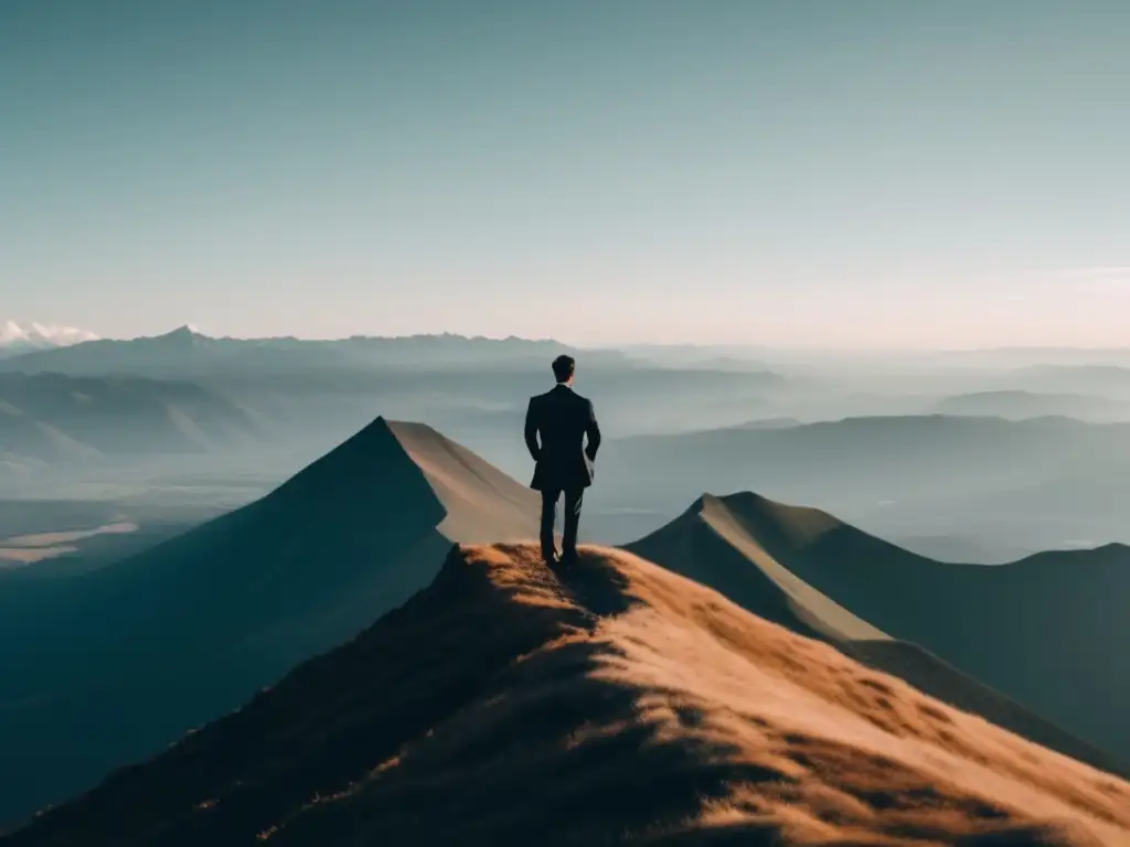 Éxito en la imagen de un estudiante en la cima de una montaña Importancia del branding en admisiones universitarias