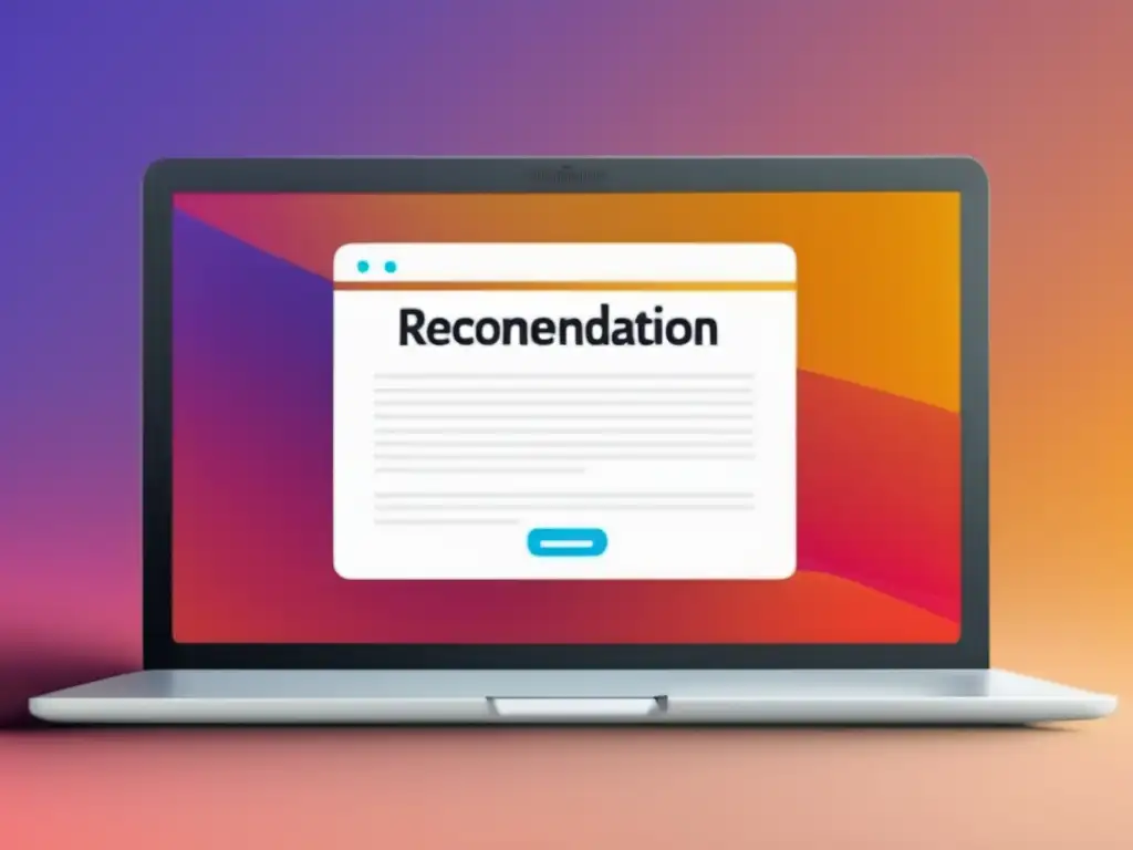Laptop con email profesional Importancia cartas recomendación admisiones universitarias - Laptop minimalista con email de solicitud de recomendación en fondo vibrante