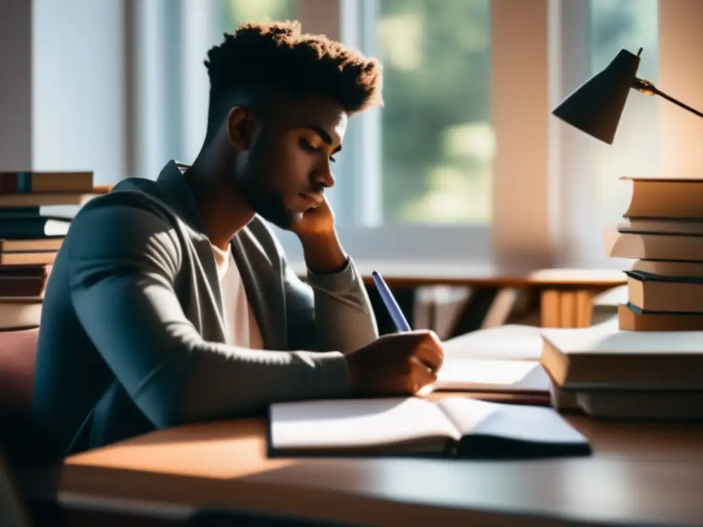 Estudiante universitario buscando feedback constructivo Importancia crítica constructiva en ensayos universitarios